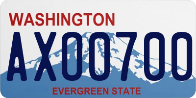 WA license plate AXO0700