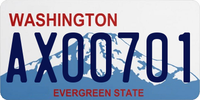 WA license plate AXO0701
