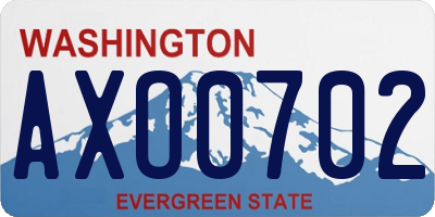 WA license plate AXO0702