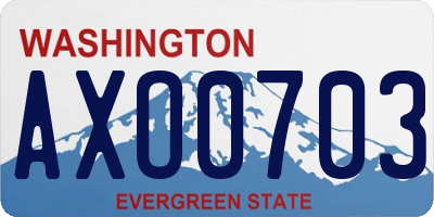 WA license plate AXO0703