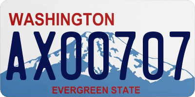 WA license plate AXO0707
