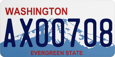 WA license plate AXO0708