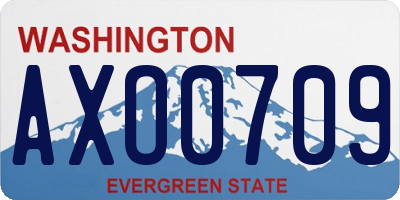 WA license plate AXO0709