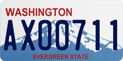WA license plate AXO0711