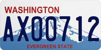 WA license plate AXO0712