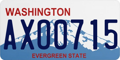 WA license plate AXO0715