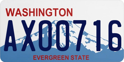 WA license plate AXO0716