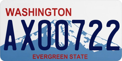 WA license plate AXO0722