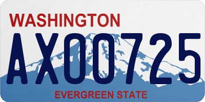 WA license plate AXO0725
