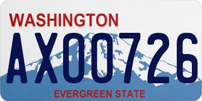 WA license plate AXO0726