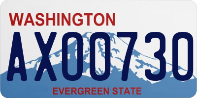 WA license plate AXO0730