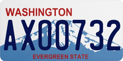WA license plate AXO0732