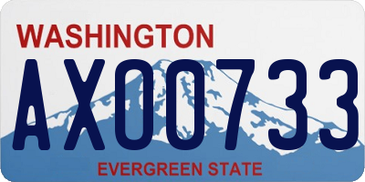 WA license plate AXO0733