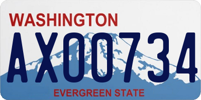WA license plate AXO0734