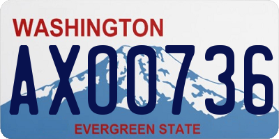 WA license plate AXO0736