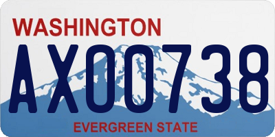 WA license plate AXO0738