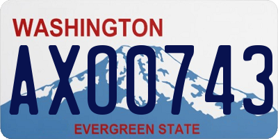 WA license plate AXO0743