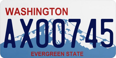 WA license plate AXO0745