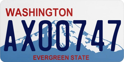 WA license plate AXO0747