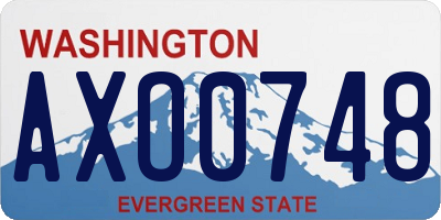 WA license plate AXO0748