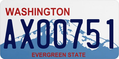 WA license plate AXO0751