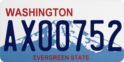 WA license plate AXO0752