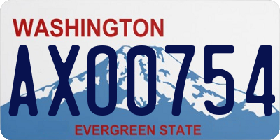WA license plate AXO0754
