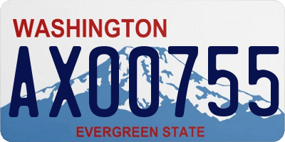 WA license plate AXO0755