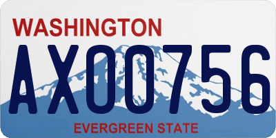 WA license plate AXO0756