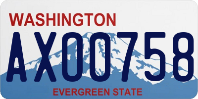 WA license plate AXO0758