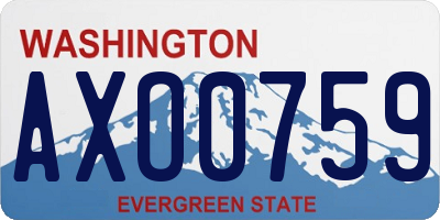 WA license plate AXO0759