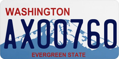 WA license plate AXO0760