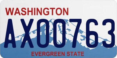 WA license plate AXO0763