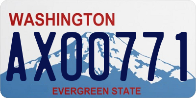 WA license plate AXO0771