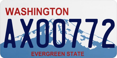 WA license plate AXO0772