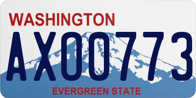WA license plate AXO0773