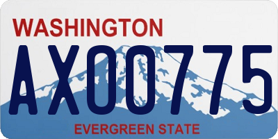 WA license plate AXO0775