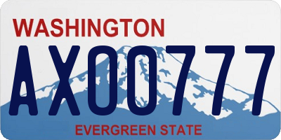 WA license plate AXO0777
