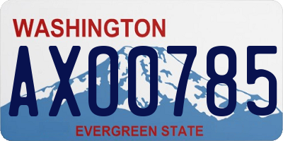 WA license plate AXO0785