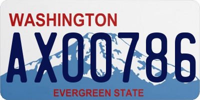 WA license plate AXO0786