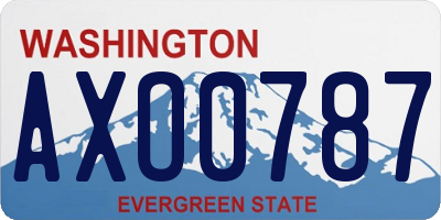 WA license plate AXO0787