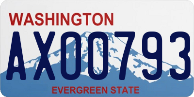 WA license plate AXO0793
