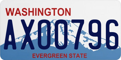 WA license plate AXO0796