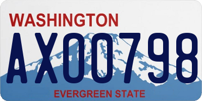 WA license plate AXO0798