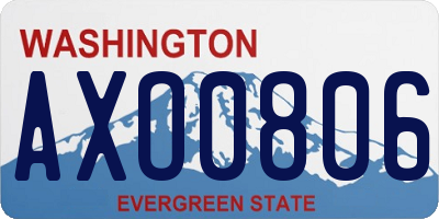 WA license plate AXO0806