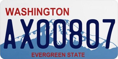 WA license plate AXO0807