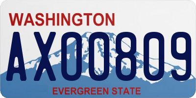 WA license plate AXO0809