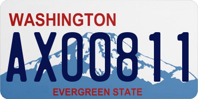 WA license plate AXO0811