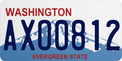 WA license plate AXO0812