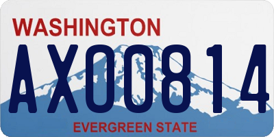 WA license plate AXO0814